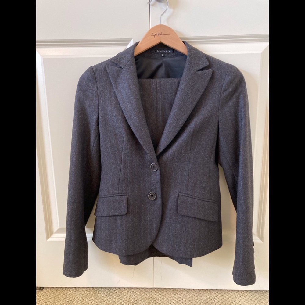 Theory Wool Suit Jacket + Pants